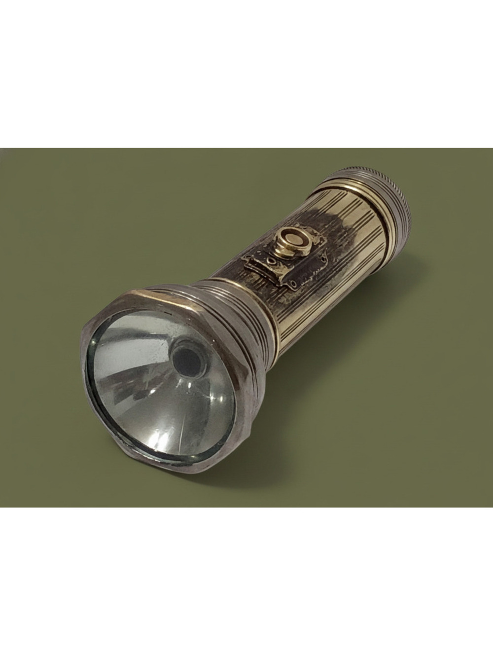 Antique Vintage 1925 Eveready No. 2616 Brass Flashlight Art Deco 2 D-Cell